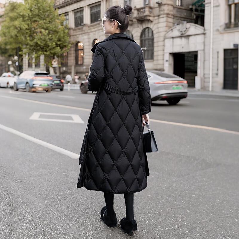 Sibaishe Women's 90% Down Lapel Long Winter Jacket