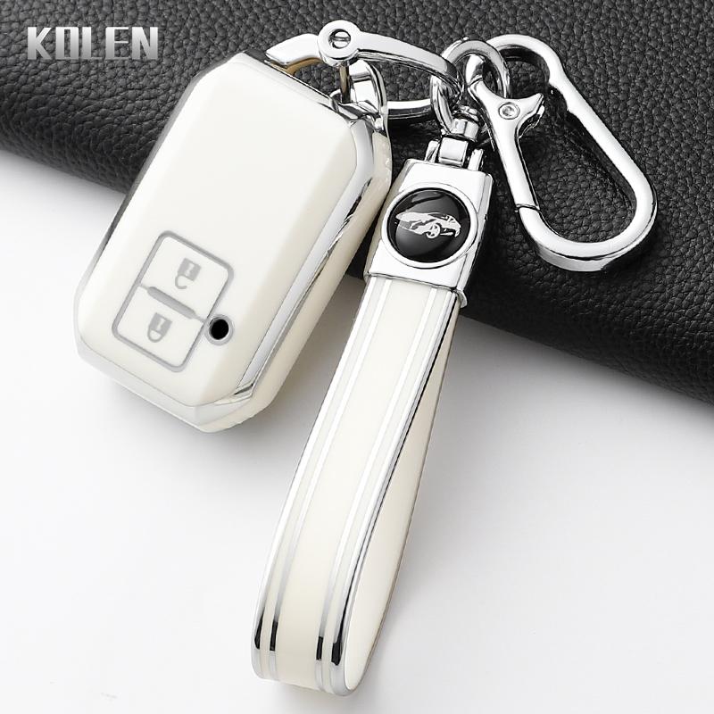 Fashion Tpu Car Remote Key Case Cover For Suzuki Ertiga Swift Wagon R 2 Button Protected Keychain Shell Fob Accessories