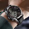 Men's Vintage Quartz Watch Easy Read Dial Watch with PU Leather Band & Pin Buckle for Working and Office