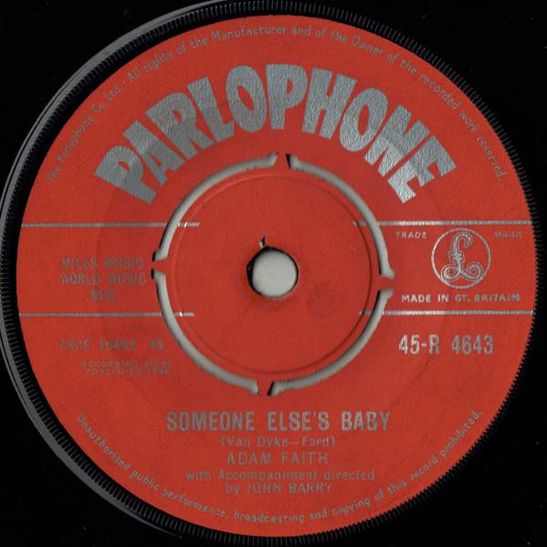 7-дюймовая пластинка АДАМ ФЕЙТ - Чужой ребенок 45R4643 Parlophone 1960 Великобритания Рок Б/У