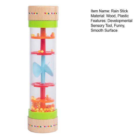 Игрушка из бисера, капли дождя, Rainmaker, развивающая сенсорная трубка-шейкер, погремушка для малышей, музыкальная погремушка с дождем