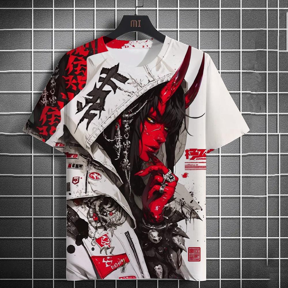 Мужская и женская летняя мода 3D-печать японское аниме печать футболка повседневная круглый вырез повседневный короткий рукав