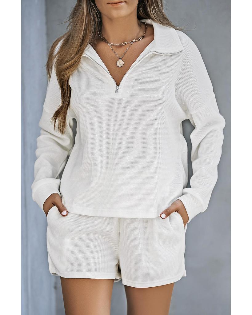 Azura Exchange Комплект из толстовки с застежкой-молнией и шорт с высокой талией