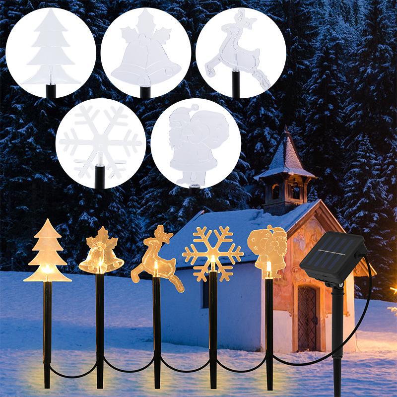 Светодиодные садовые светильники в виде рождественской звезды и снежинки на солнечной батарее