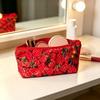Zipper Design Pencil Case Strawberry Print Cosmetic Bag Trendy Makeup Pouch  School Supplies