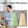 Portable Plaid Apron Breathable Cooking Apron Work Clothes Pure Cotton Apron  Cafe
