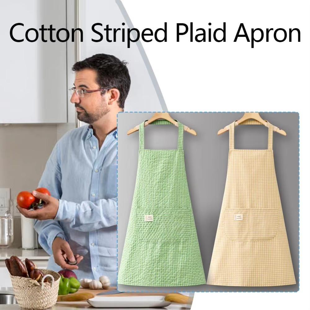 Breathable Pure Cotton Apron Portable Cooking Apron Work Clothes Gardening Apron Adult