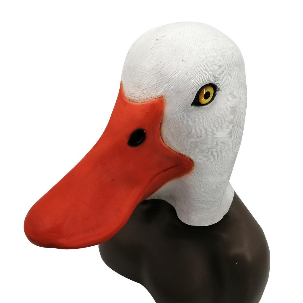 Halloween latex headgear Big white duck mask Holiday party animal duck mask Photography props