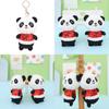 Adorable Plush Panda Keychain With Traditional Costume 12cm Snow Mink Fur