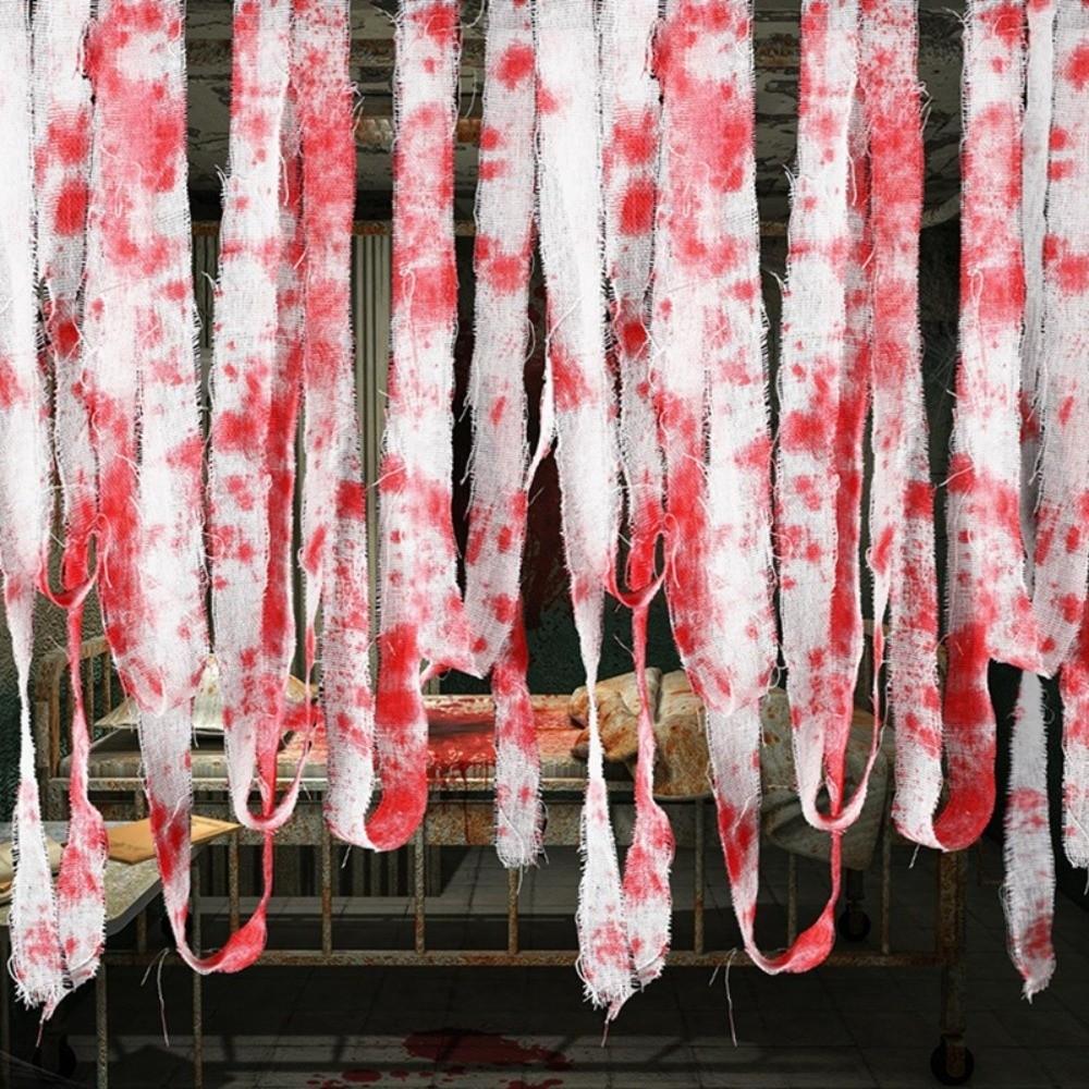 5/10/15/20M Blood Gauze Bandage Scary Bloody Cloth Strips Haunted House