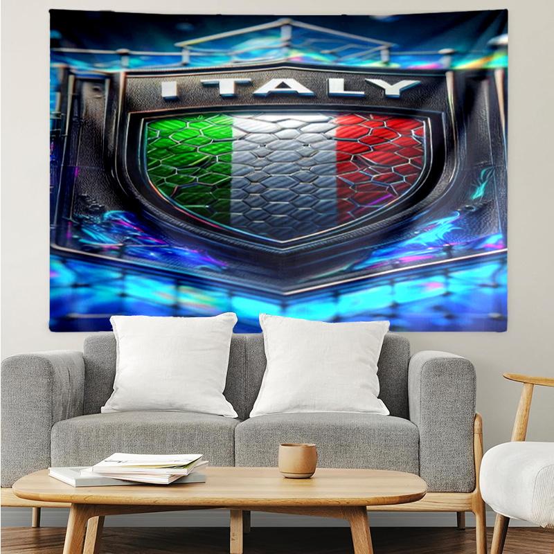 Italy Shield Design Printed Printed Tapestry, for Bedroom,Livingroom, dormitory, Large Wall Decor, Fabric Decor Fan Birthday Gifts