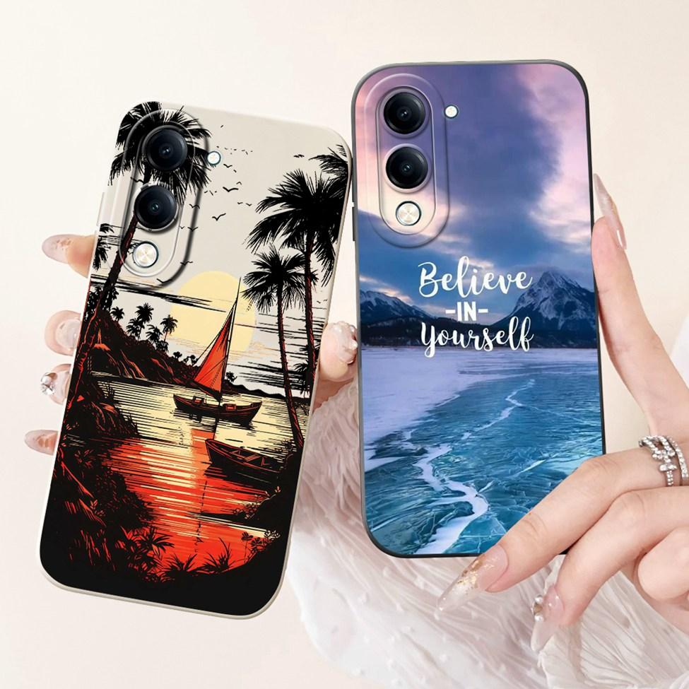 For Vivo Y04 Case V2430 Silicone Cute Cat Fashion Butterfly Flowers Love Painted Back Cover For Vivo Y04 4G Phone Case Bumper