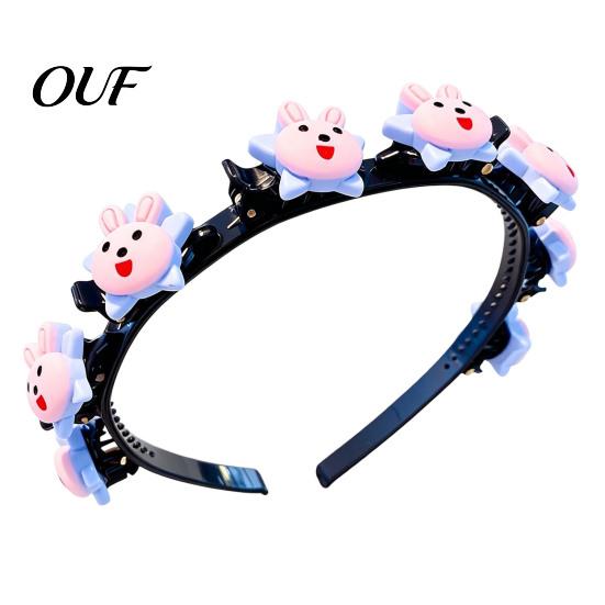 Gift for Girls Birthday Holidays Cartoon Headband with Clips Girls, Cute Hairband Hair Accessory Comfortable Lightweight Styling, Decorative