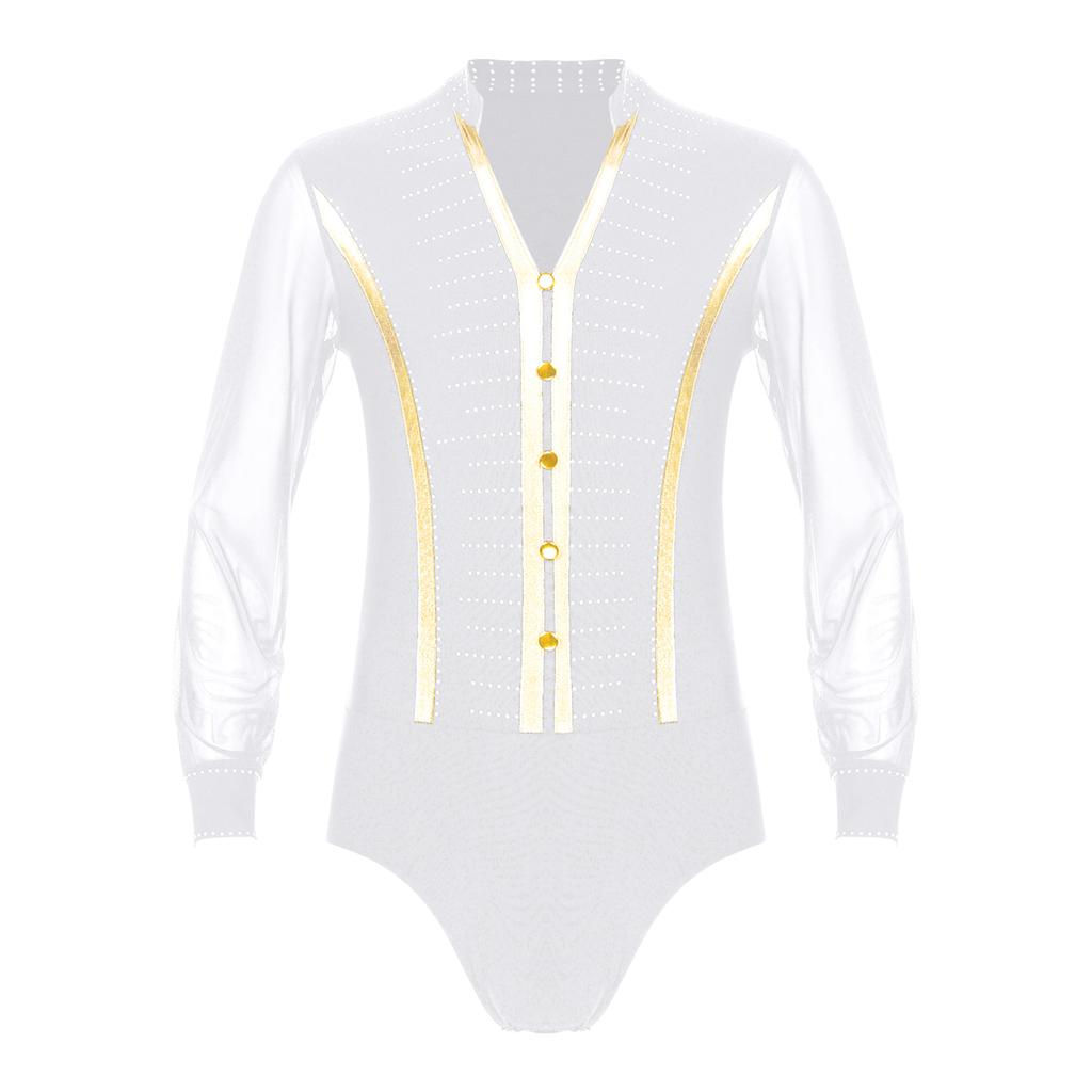 Мужской трико с длинными рукавами, бальный костюм, блестящий современный танцевальный трико, боди, костюм для косплея на Хэллоуин