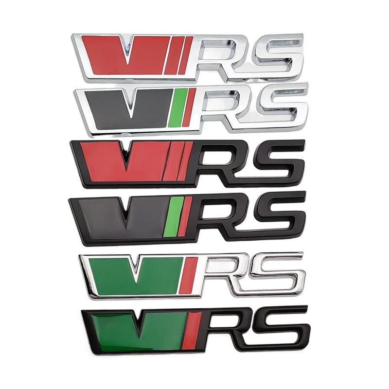 AHUQ1 3D Metal Silver Black VRS Logo Emblem Car Mudguard Badge Trunk Decal for Skoda Fabia Kodiaq MK2 MK3 A7 A5 Sticker