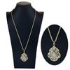 Arabic Gold Color Bridal Wedding Jewelry Set Mint Green Crystal Women Necklace Earring Bijoux Gift