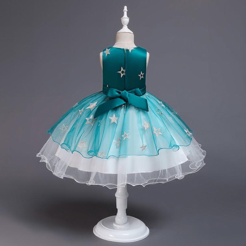Girls Party Dress Kids Tulle Gown Pageant Host Performance Princess