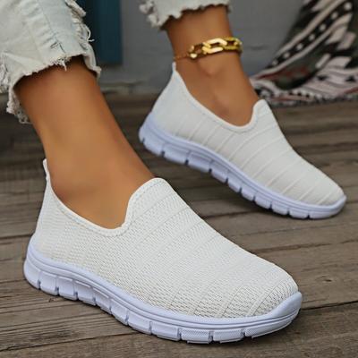 Мода 2024 Летние кроссовки Slip On Flat Shoes Женские модные повседневные мокасины Прогулочная обувь Уличная сетчатая мягкая подошва Спорт
