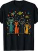 Women'S Plus Size Graphic T-Shirt Vintage T-Shirt Featuring Space Cats from The 50S And 60S Fashionable Versatile Casual T-Shirt