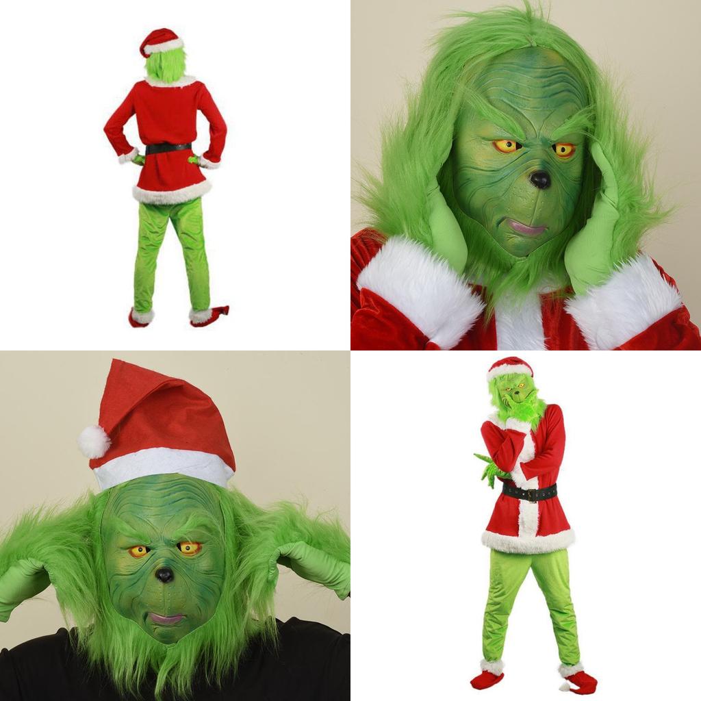 Halloween And Christmas Grinch Stole Christ Cosplay Costume Accessory Set For Party Wear