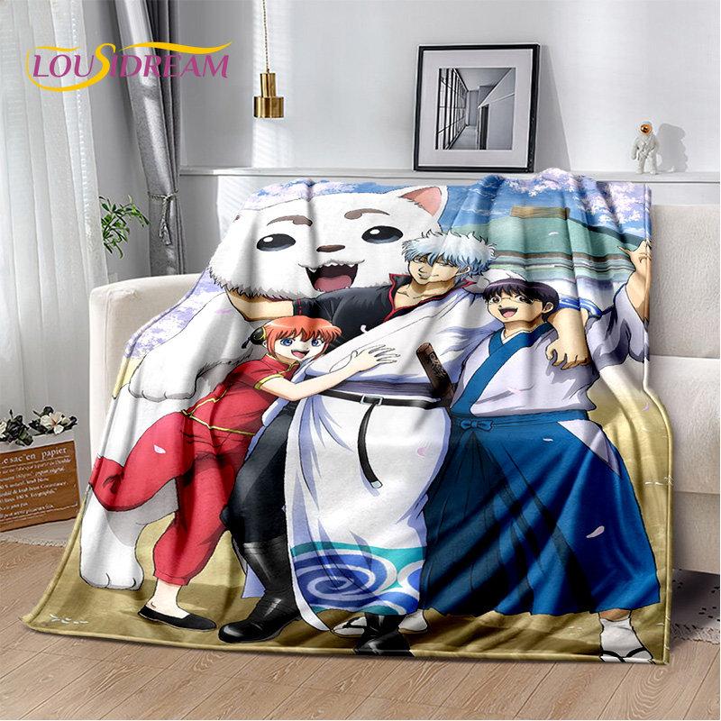Anime Gintoki Kagura Gintama Soft Plush Blanket,Flannel Blanket Throw Blanket for Living Room Bedroom Bed Sofa Picnic Cover Kids