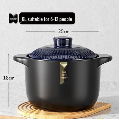 Глиняный горшок для запекания Wutuo объемом 6 л с расписной глазурованной крышкой