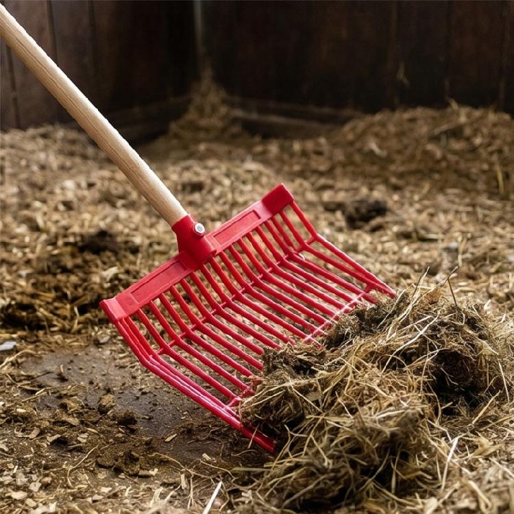 Horse Pitchforks Cleaning Tool Plastic Horse Manures Rake for Gardening Equestrian Horse Bedding Weeds Farm Easy to Use