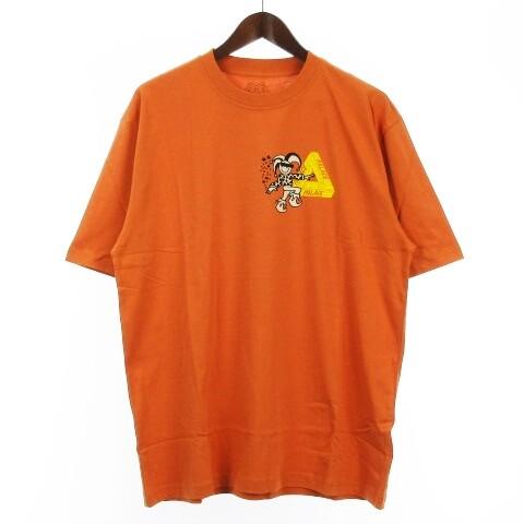 Palace 23Fw Derek Garage Футболка Сахарная Вата Сшитая из Кусков Короткий Рукав Оранжевая XL Унисекс Футболка