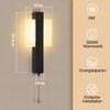 Applique murale LED d'intérieur - NETTLIFE - Nettlife - Moderne - Noir - 6W - Interrupteur à tirette