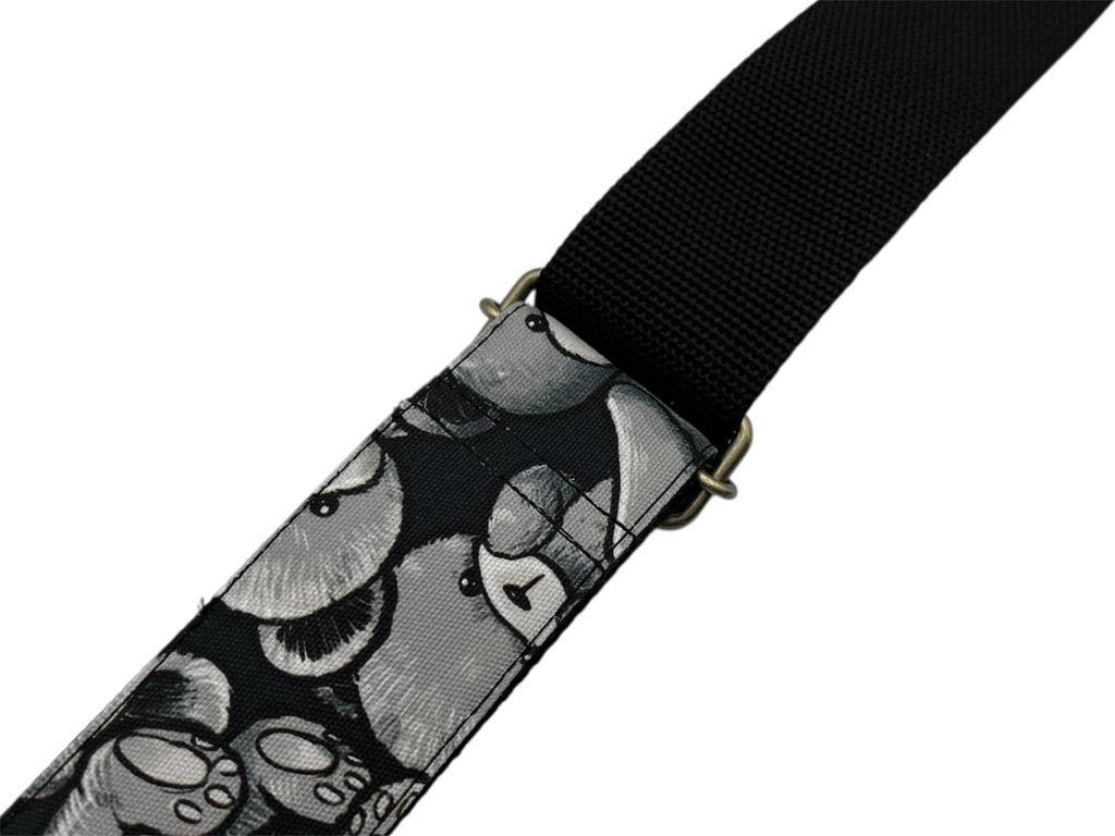 Spice Note Guitar Printing Fabric Made in Length Teddy Strap, Series, Japan, 820mm-1450mm, ver.2.0, ES-PP50NTB/BLK