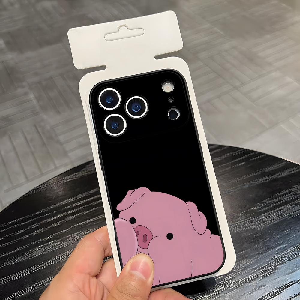 Чехол для телефона G-Gravitys Pig F-Falls для IPhone 17 Air 16 E Pro Max 15 14 13 Mini 12 Pro 11 Max Plus Черный Мягкий