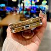 Блестящий бриллиантовый каркасный чехол из 2 предметов для телефона Samsung Galaxy Z Flip6 Flip5 Flip4 Flip3 Роскошный кожаный противоударный металлический чехол с жестким складным чехлом из ПК