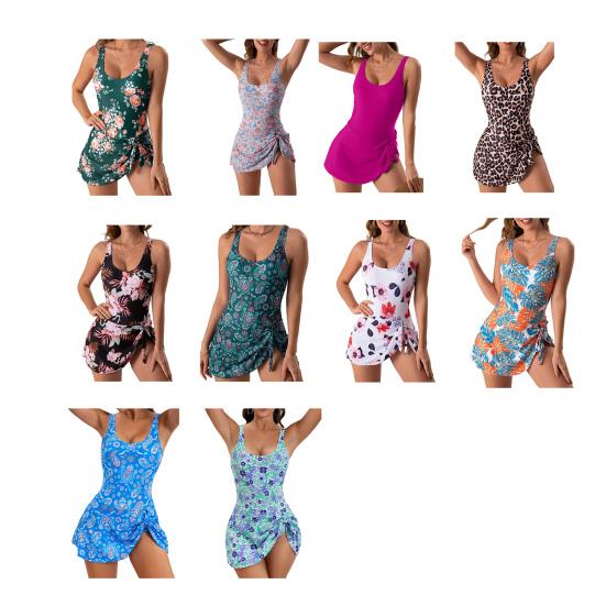 Женский цельный купальник с бретельками, сексуальный вырез, монокини с цветочным принтом, корректирующий живот, купальник для пляжа и бассейна