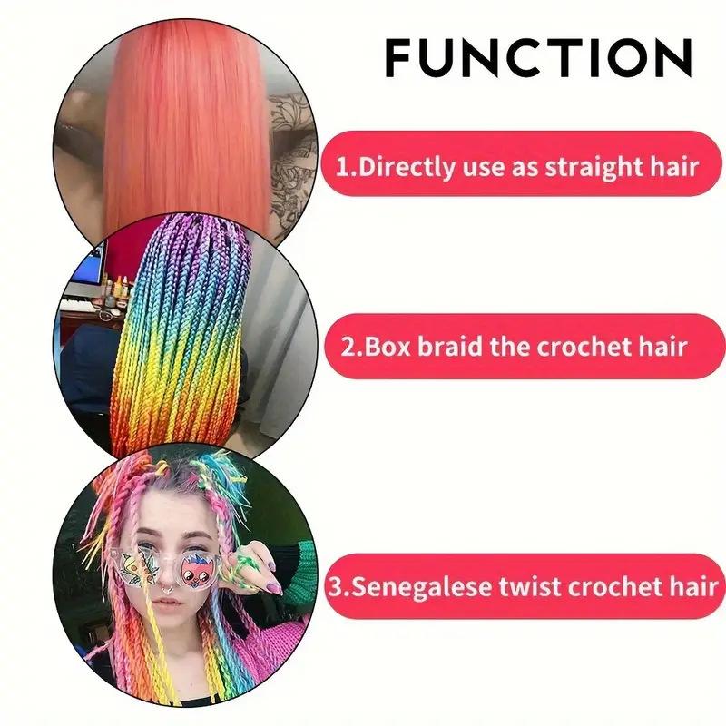 Golden Crochet Long Mixed Braid Wig Color Gradient Wig Synthetic Large Braid Reggae Hip-hop Dirty Braid Braided Hair Braid