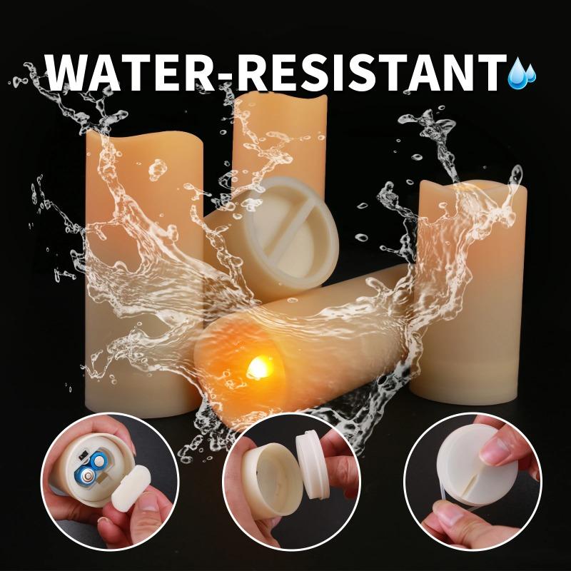 Outdoor Waterproof Flameless Candles Battery Operated LED Pillar Candle with Remote Timer for Home Wedding Holiday Decor