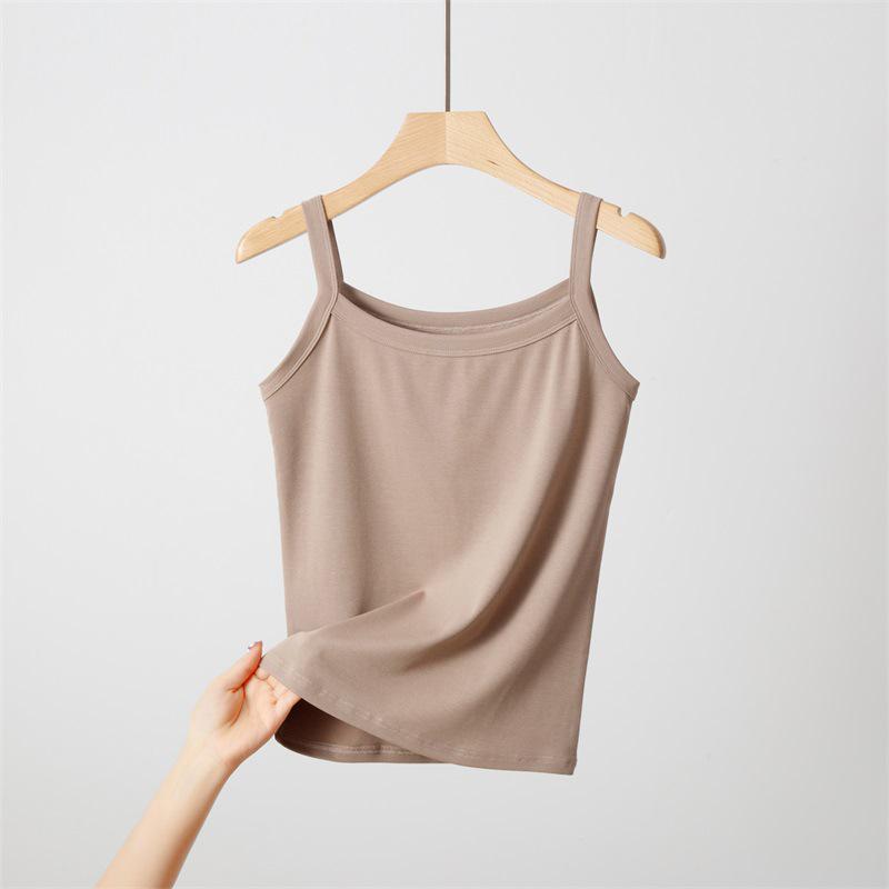 Women's Slim Fit Cotton Camisole: Solid Color, Sleeveless, Perfect for Summer Layering