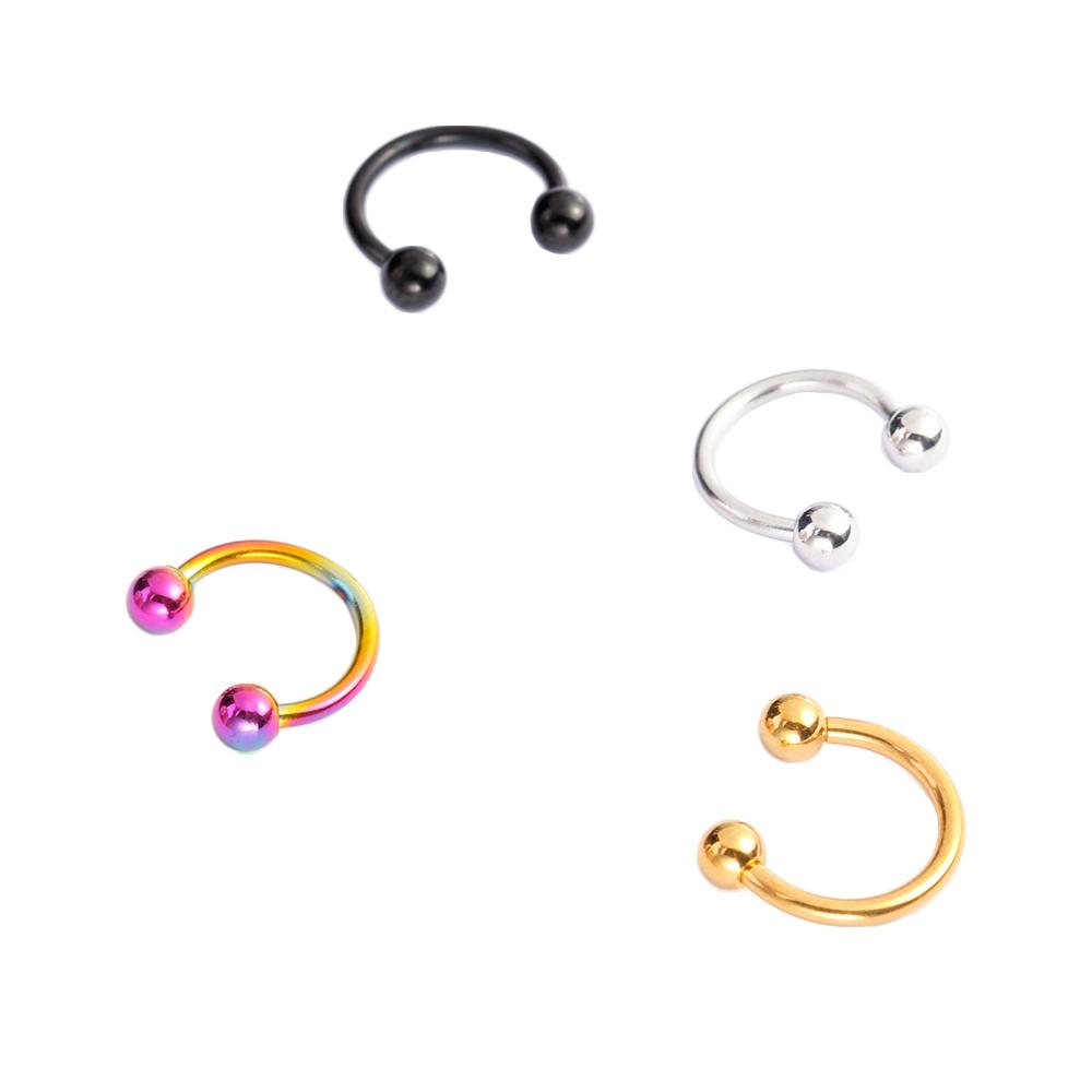 Для женщин круглые кольца в форме буквы C из нержавеющей стали кольца для носа кольца для губ украшения для пирсинга тела