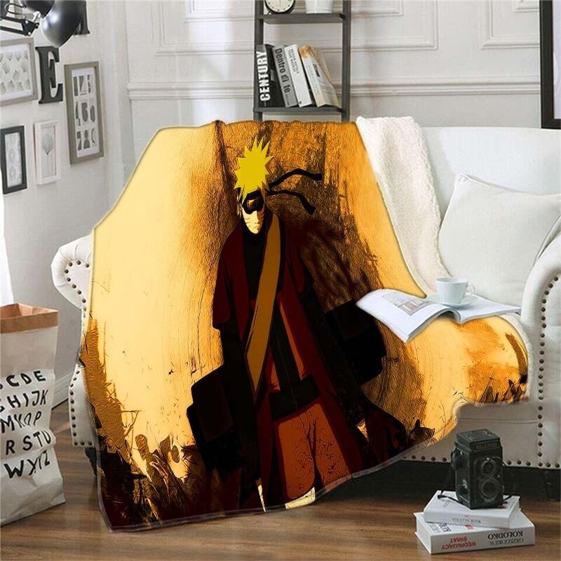 Мягкое фланелевое одеяло с рисунком Наруто, всесезонное легкое теплое одеяло для гостиной/спальни