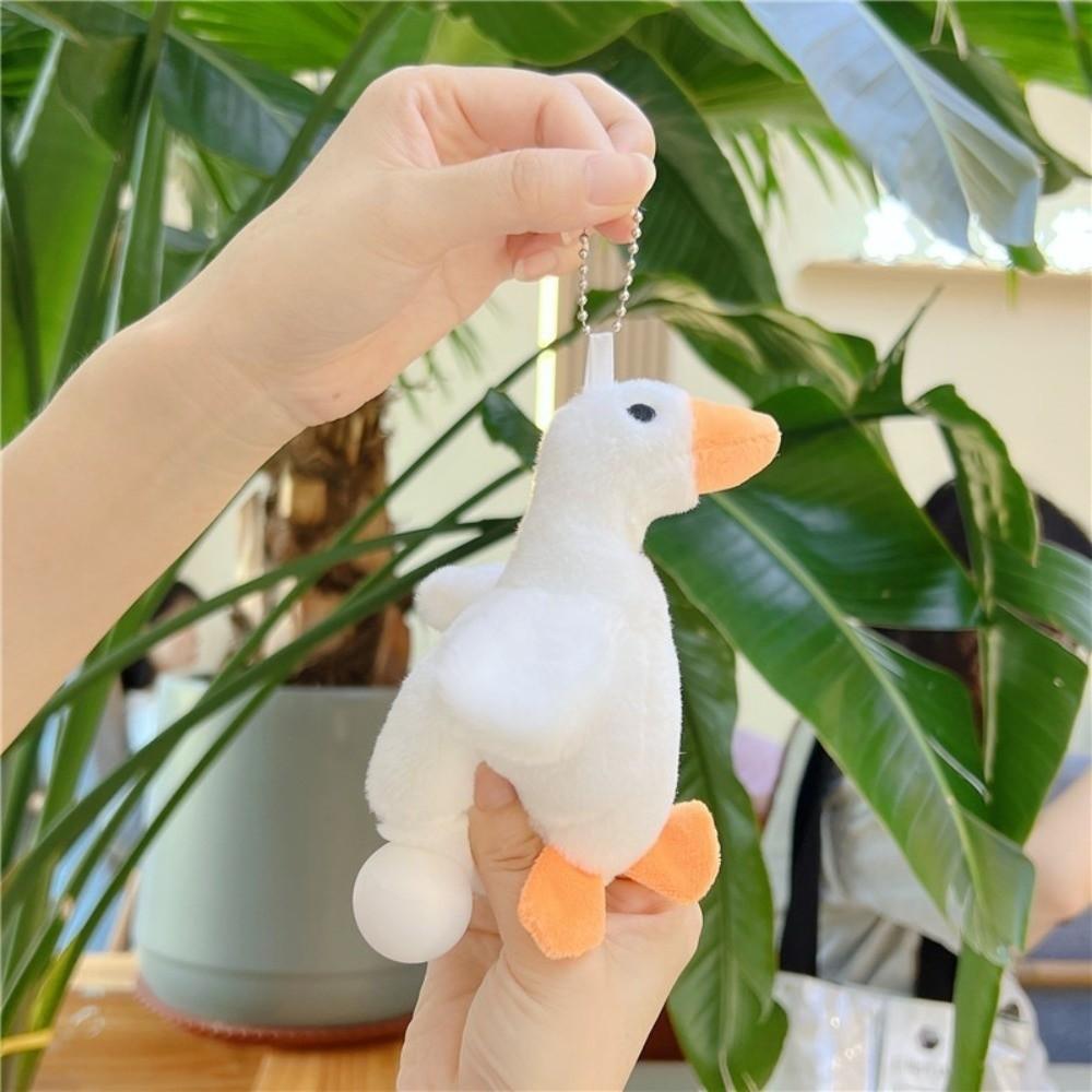 Plush Bag Plush Goose Keychain Pendant Yellow And White Colored Plush Bag Pendant