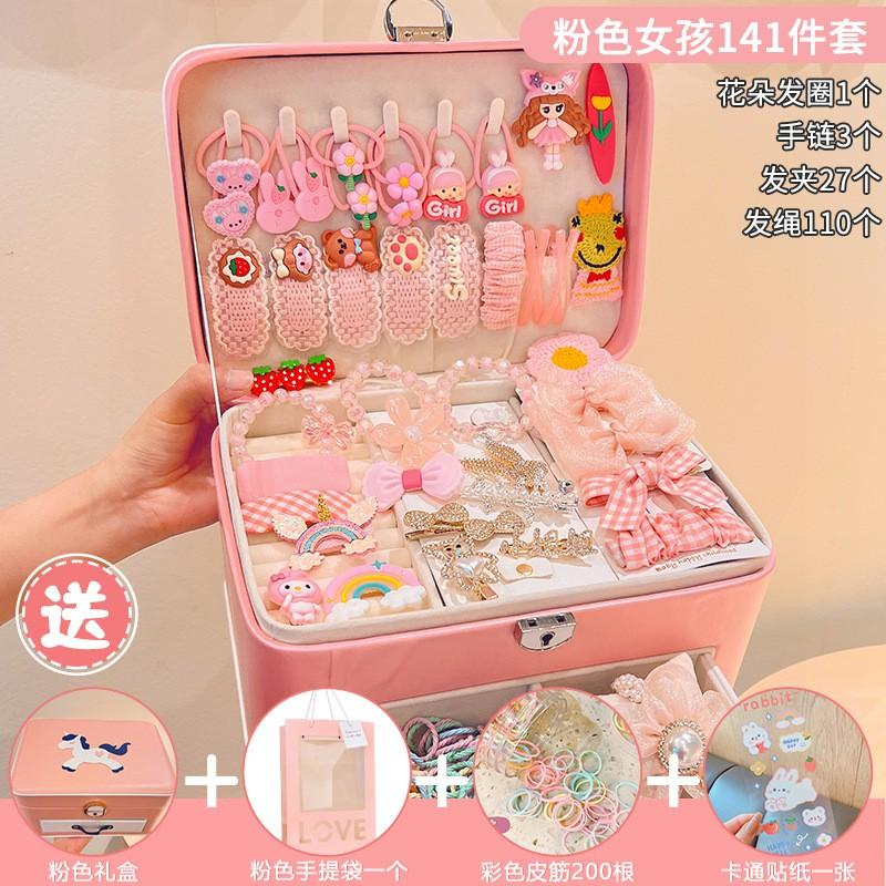 Premium Princess Hair Accessories Gift Set Girls Handmade Ties Clips Decorative Bands In Elegant Box