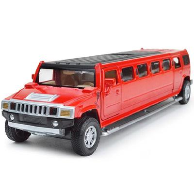 Масштаб 1/32 Hummer H6, удлиненный лимузин, литая под давлением модель автомобиля, игрушечный автомобиль с откатным механизмом со звуком и светом для детей, коллекция подарков для мальчиков и девочек