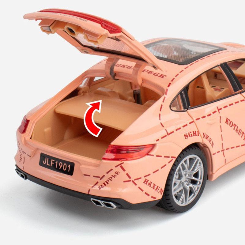 1/24 масштаб Panamera, литая под давлением модель автомобиля, игрушечный автомобиль с откатным механизмом, звуком и светом для детей, коллекция подарков для мальчиков и девочек