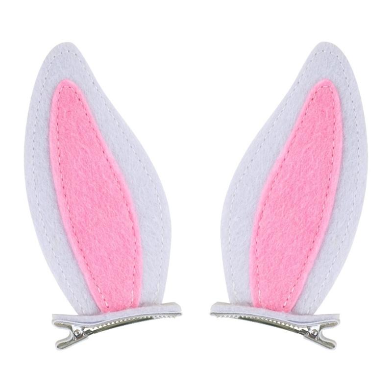 2 Pieces Felts Rabbit Hair Clip Secure Grip Design Hair Accessories For Kids Adults Lightweight Practical Hairpins