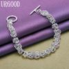 925 Sterling Silver Fashion Circle Bracelet Party Gift Jewelry