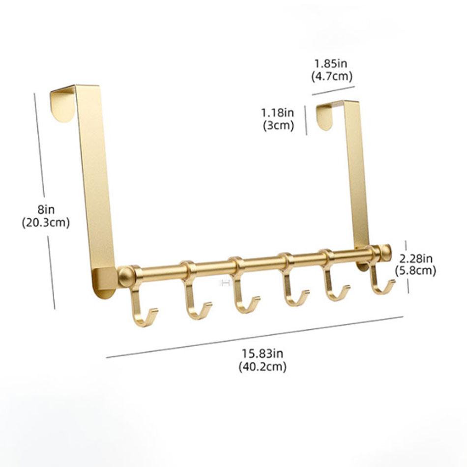 Алюминиевый дверной крючок матовый золотой черный серебристый съемный ряд настенный крючок 6 для ванной комнаты кухни домашний декор металлический держатель для полотенец
