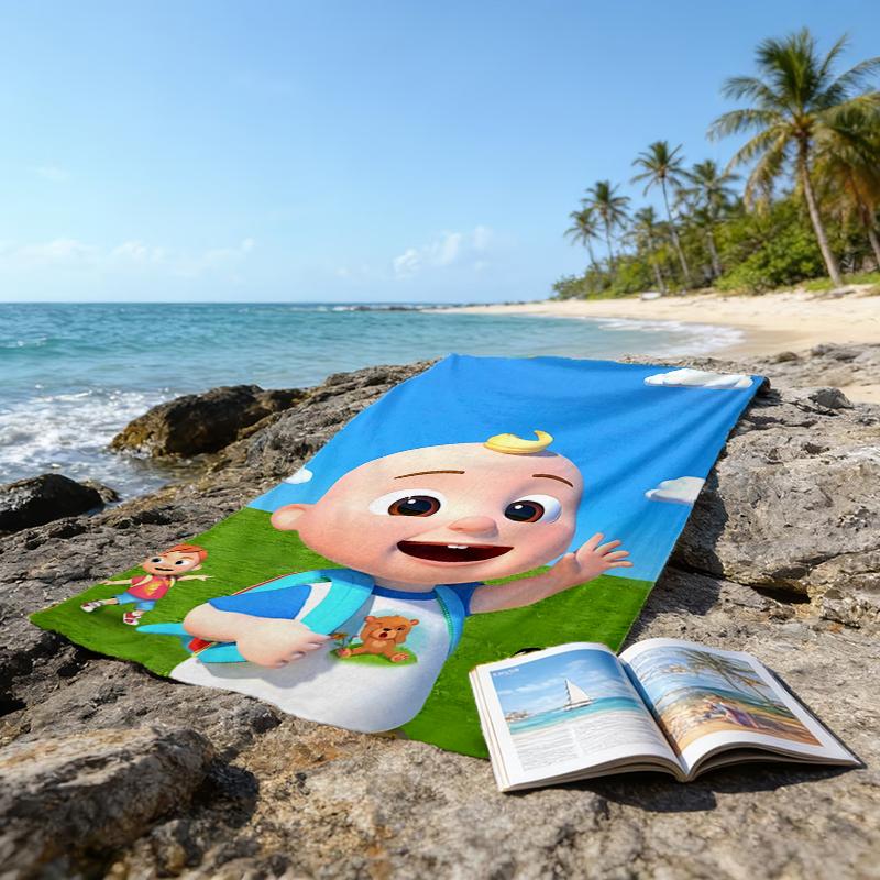 Ultra-Soft Beach Towel with CoComelon Theme,Ideal for Pool - Camping, Diving - Perfect Travel Essential, Vibrant Beach Towel.