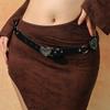 Zinc Zinc Alloy Cowboy Waistband PU Leather Heart Hollow Belt Retro Cowgirl Buckle Belt Waist Accessories