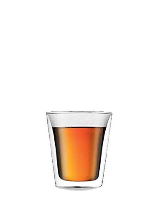 BODUM Glass Cup Tumbler BODUM CANTEEN Double Wall Glass 200ml Set of 2 Insulates against heat and cold Double wall glass Microwave safe Oven safe