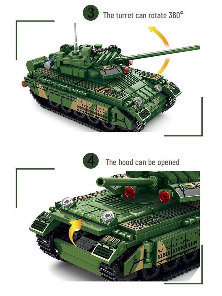 Yueyi Challenger Танк 66018T80U Военная серия Конструктор