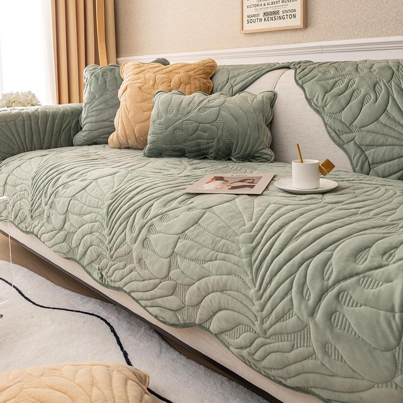 1pc Short Plush Sofa Cover, Sofa Towel Thick Non Slip Sofa Slipcover, Four Seasons General, Furniture Protector For Bedroom Office Living Room